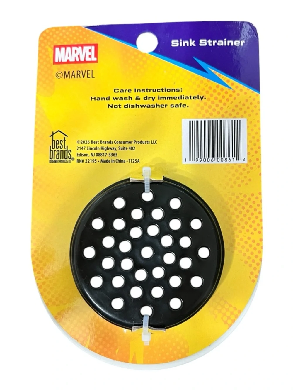 Marvel Avengers Black Sink Strainer with Hero Artwork